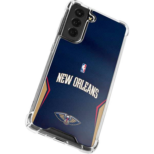 NBA New Orleans Pelicans Jersey Galaxy S21 FE Clear Case